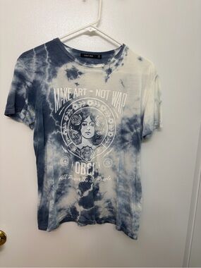 Obey Tie-Dye Graphic Tee - Blue & White